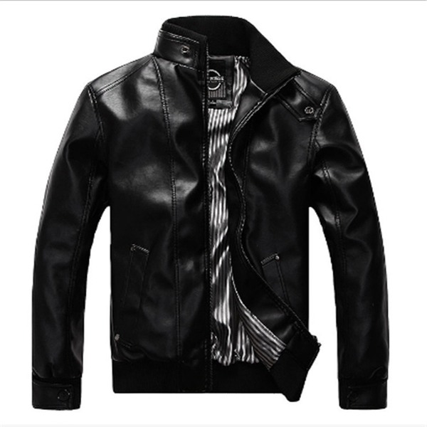 

men's jackets spring autumn collar short parka leather jacket motorcycle coat outwear, Black;brown