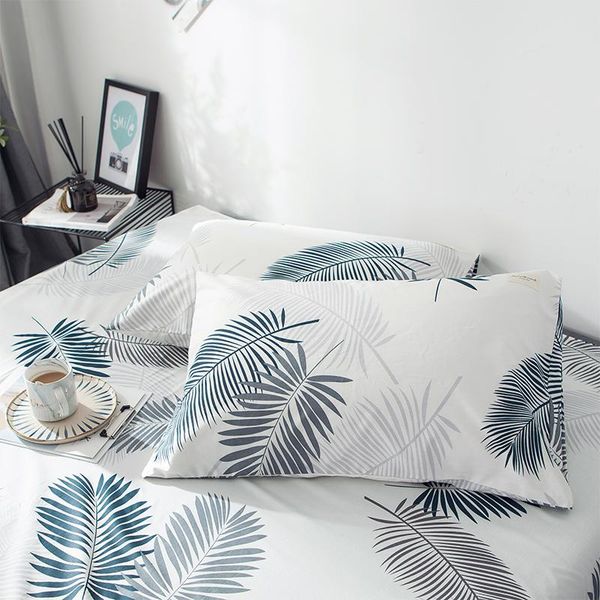 

pillow case elegance leaves printed 100% cotton pillowcase super soft home bedroom decorative pillowcover printing 48*74cm