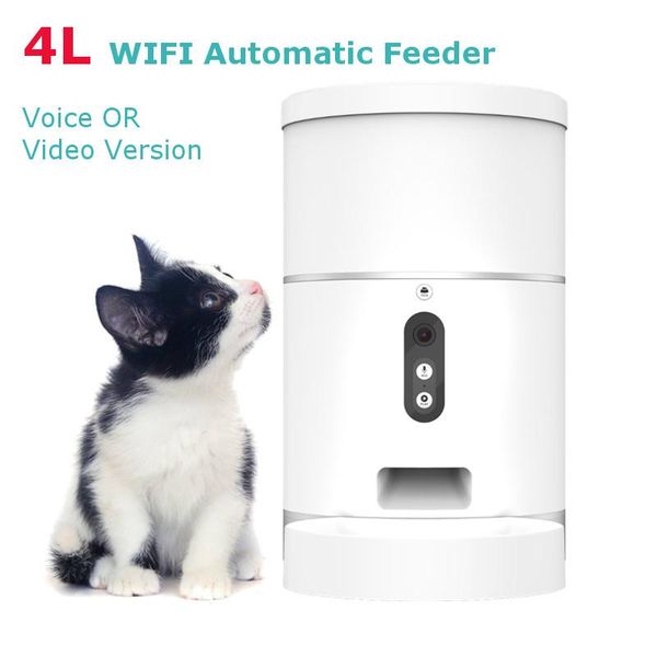 

dog bowls & feeders 4l voice/video version wifi pet automatic feeder device for cats dogs smart dispenser remote control app timer