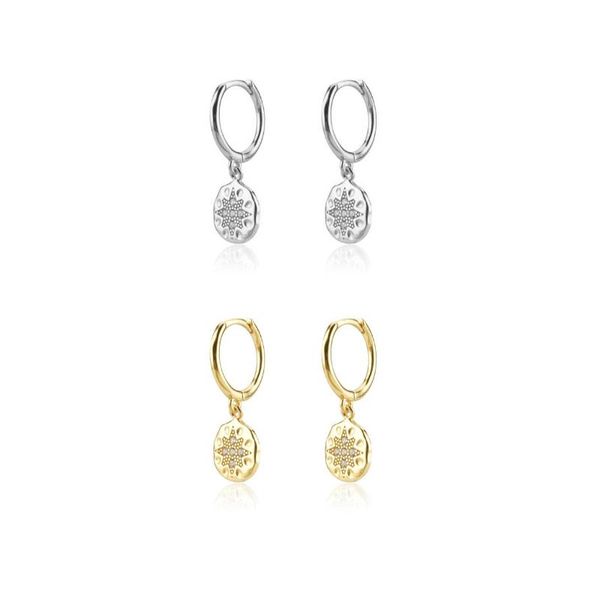 

hoop & huggie gold silver color irregular round drop earring 2022 circle women crystal zircon piercing ohrringe jewelry elegant earrings gif, Golden;silver