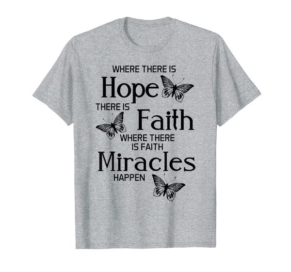 

butterfly lover gift shirt hope faith miracle t-shirt, White;black
