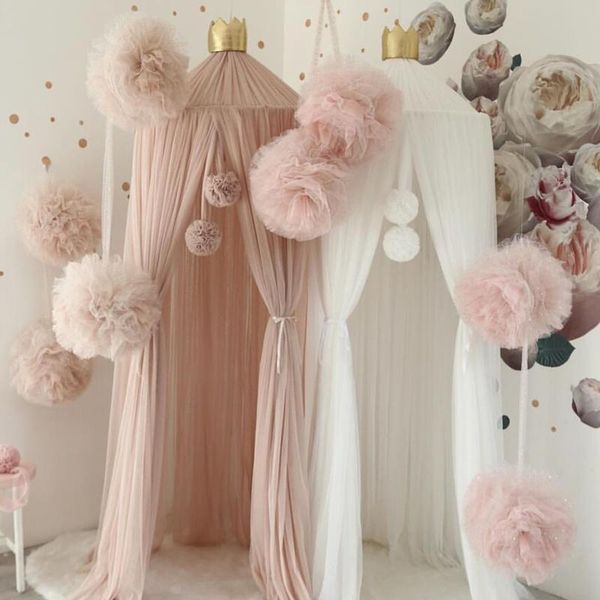

crib netting nordic baby mosquito net accories hanging ball princ kids bedroom children bed tent girl room decor