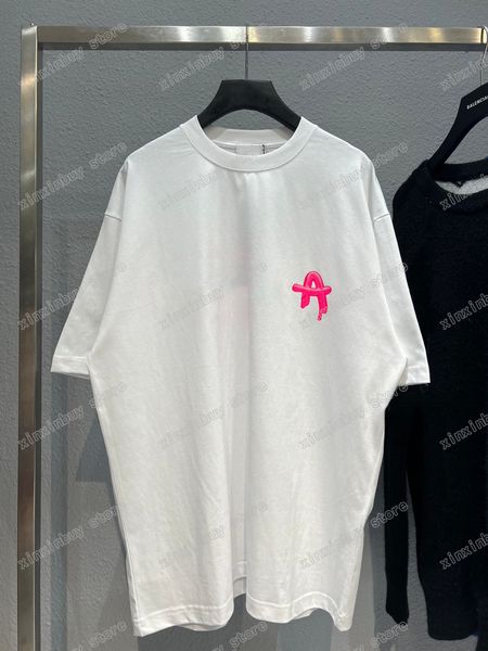 

22ss men women designers t-shirts tee graffiti letters short sleeve man crew neck paris fashion streetwear white xs, White;black