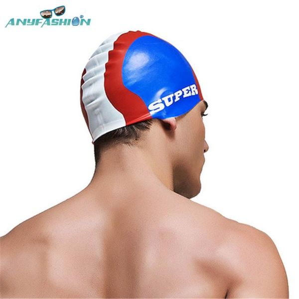 

sports siwm pool flexible waterproof silicon swimming cap men's waterdrop hat bathing caps