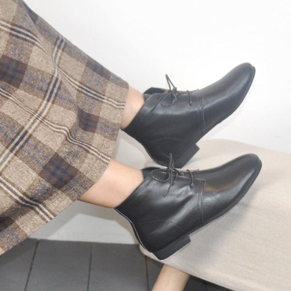 

boots lady leather and low heel fashion foreign trade leisure with, Black