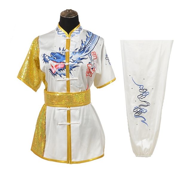 

wushu clothing wushu costume dragon embroider kungfu uniform clothes martial arts uniform chinese warrior costume exercise 12458, Red