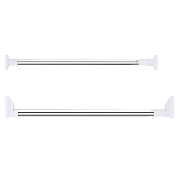 

shower curtains stainless steel clothes rod 50-80cm punch adjustable pole for home bathroom courtyard support rods extendabl