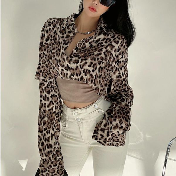 

women's blouses & shirts kywommnz women vintage shirt fashion zebra print short streetwear loose thin long sleeve casual summer 2021 e2, White