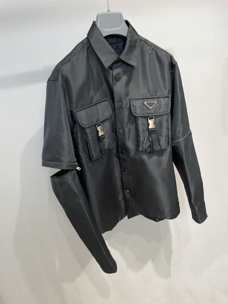 

2021 mens wind jacket and t-shirts changeable wearing, Black;brown