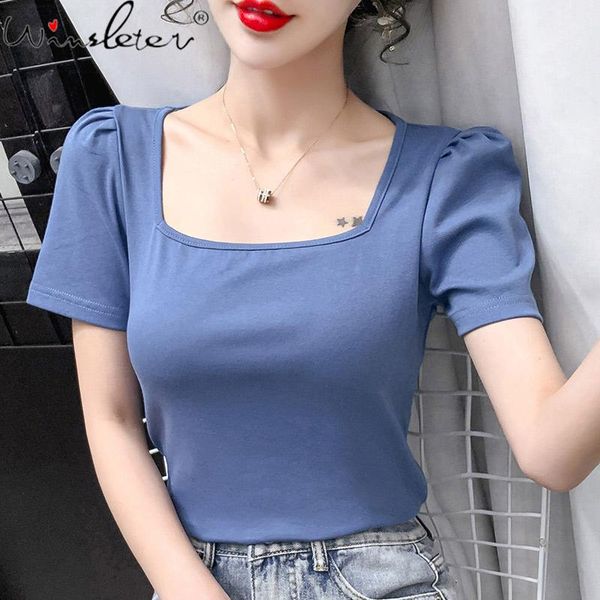 

women's t-shirt summer korean style cotton elastic solid skew collar drape loose women short sleeve all match tees t14102a, White