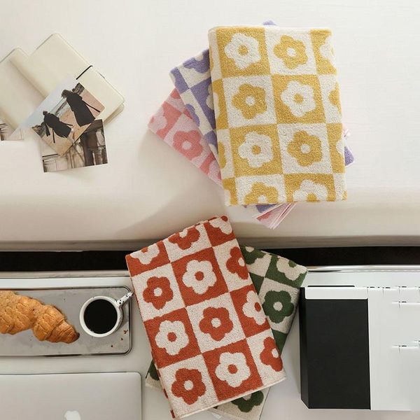 

towel floral plaid cotton soft bath towels absorbent for bathroom combed face beach robe