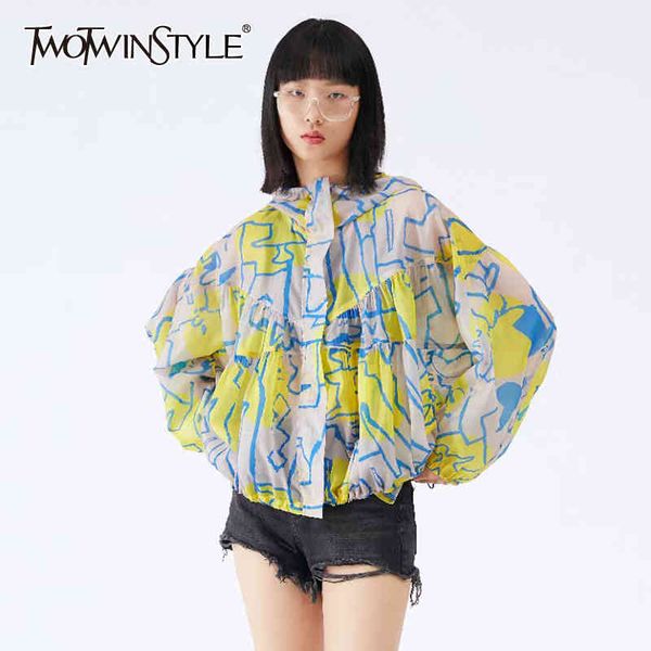 

casual hit color coat for women hooded long sleeve patchwork straight coats females summer fashion clothing stylish 210524, White