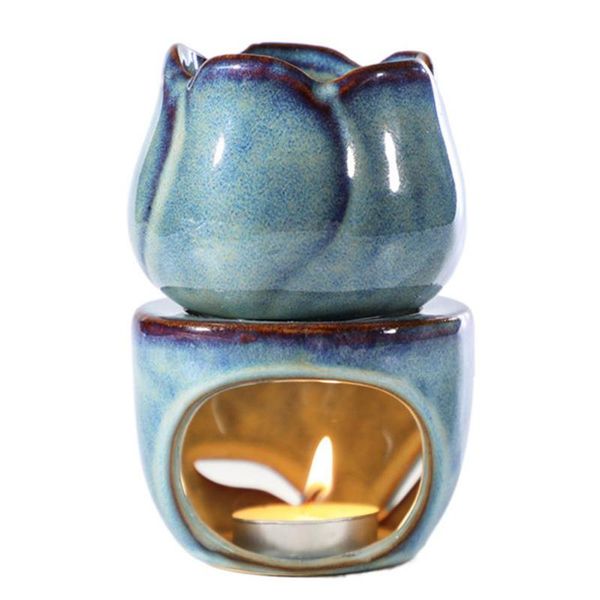 

fragrance lamps fashion oil burners candle tulip incense burner furnace ceramic scent lavender diffuser gift home decor