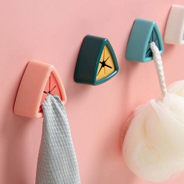 

hooks & rails 1pcs towel storage racks durable multi purpose triangular dishcloth holder cleaning tool rag hook kitchen accessories