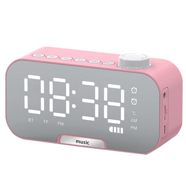 

portable speakers deskhome phone bracket gift multifunctional hifi wireless mirror alarm clock fm radio bluetooth-compatible speaker