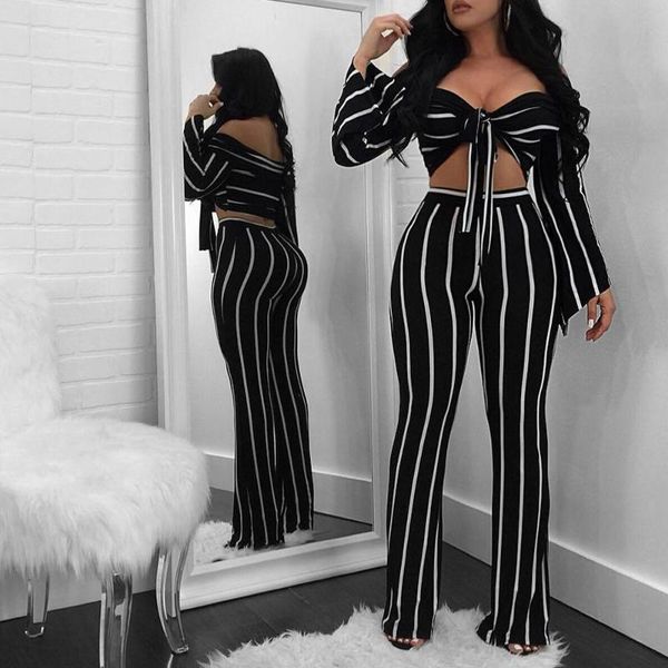 

women's jumpsuits & rompers pinstripe jumpsuit two piece trendy, Black;white