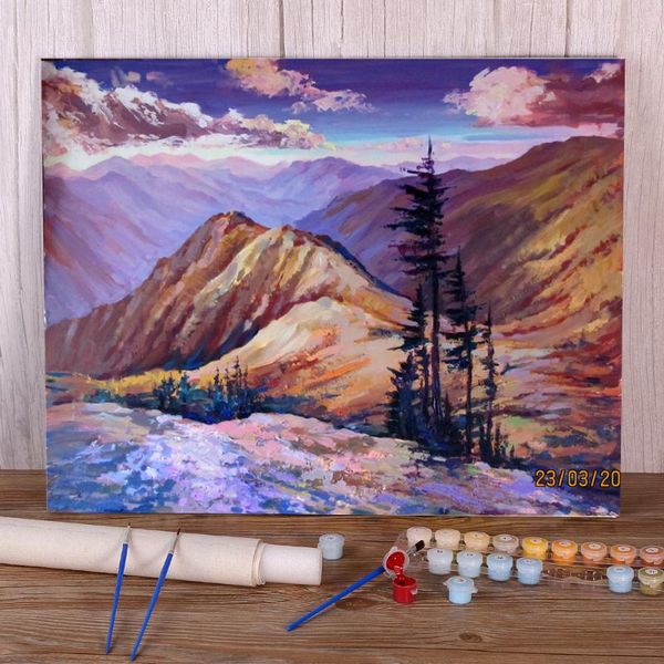 

paintings landscape marmaros. etude coloring by numbers painting kit acrylic paints 40*50 canvas pictures home decor for handiwork