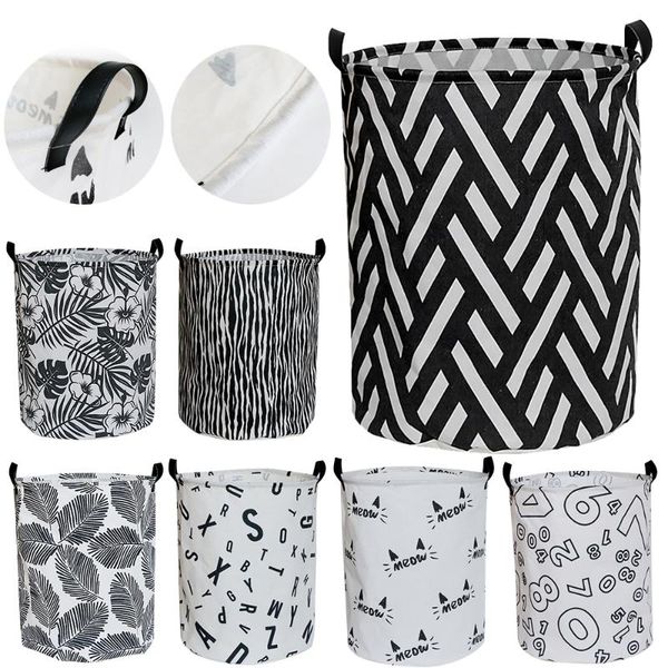 

foldable laundry basket for dirty clothes kids baby toys cotton linen waterproof storage hamper home organizer bags