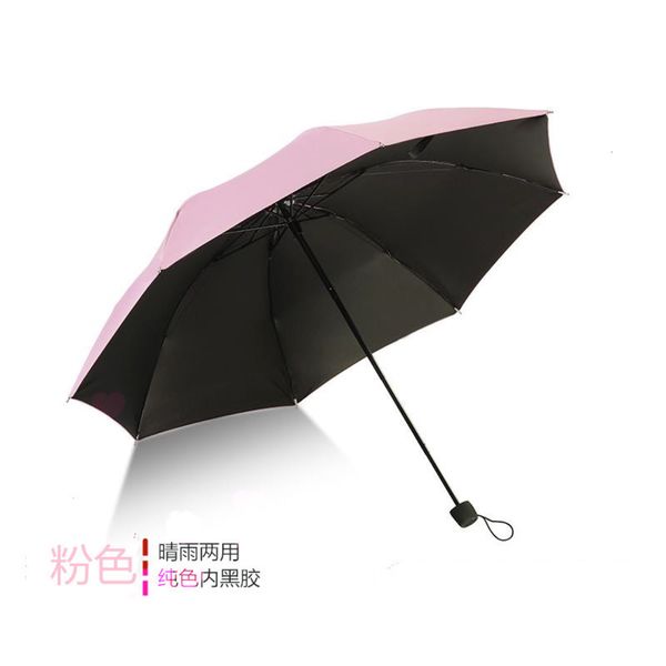 

small fresh umbrella sunny rain dual purpose student creative black glue protection folding female