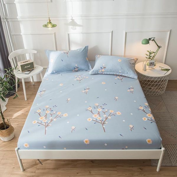 

sheets & sets flower print fitted sheet for single double bed kids adults 100% cotton (no case) xf749-16