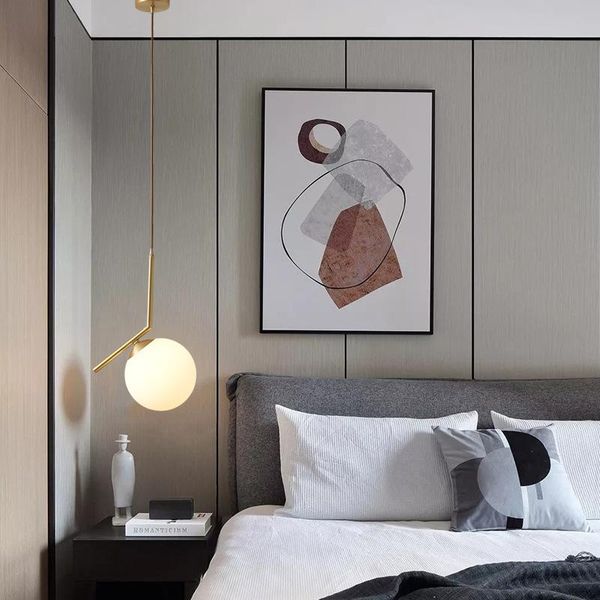 

nordic minimalist style ball dining room chandelier modern living bedroom bedside lamp creative single head pendant lamps