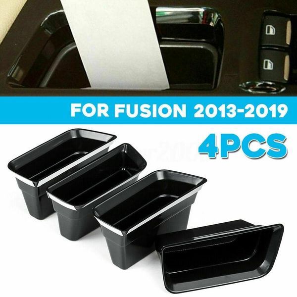 

car organizer 4pcs inner side armrest container door handle storage box cover for fusion mondeo 2013-2021 accessories