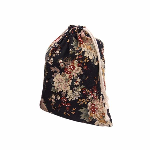 

shopping bags peony printing women drawstring bag beam port storage fluid systems small pouch bolsa