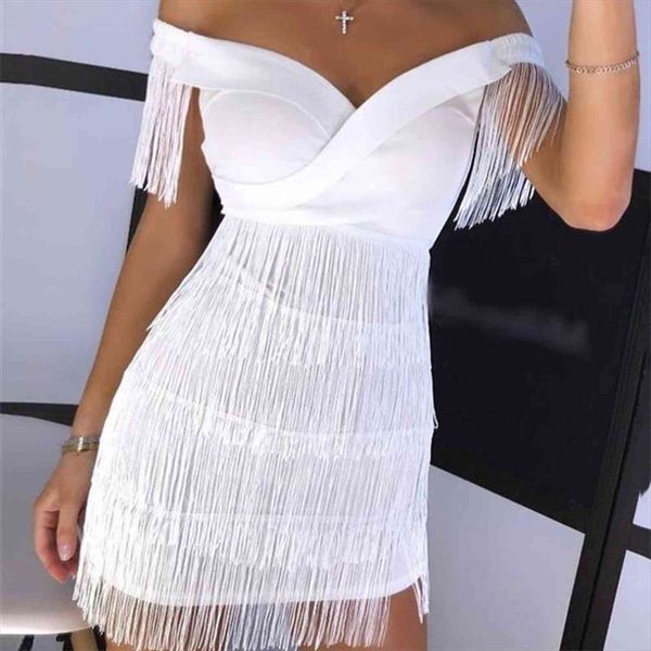 

bodycon summer mini pencil short womens dresses korean white off shoulder vintage ladies fringe, Black;gray