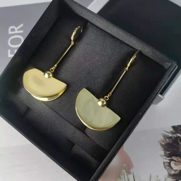 

70% off new celli folding disc long earrings hanging earrings geometric design feeling gold plated half circle, Golden;silver