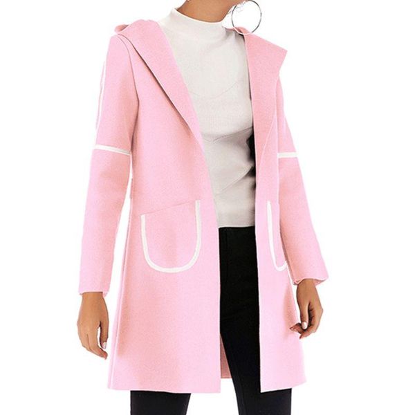 

women long sleeve hooded cardigan open front striped overcoat jacket with pocket f42f women's jackets, Black;brown