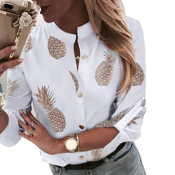 

women's blouses & shirts dihope pineapple blouse women shirt ananas white long sleeve woman 2021 womens and female
