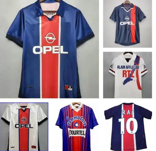 02 03 91 93 94 95 96 PSGS Retro Futebol Soccer Jersey Okocha Leroy Beckham 98 99 00 01 90 92 06 07 12 13 Classic Rai Anelka Ibrahimovic Rona