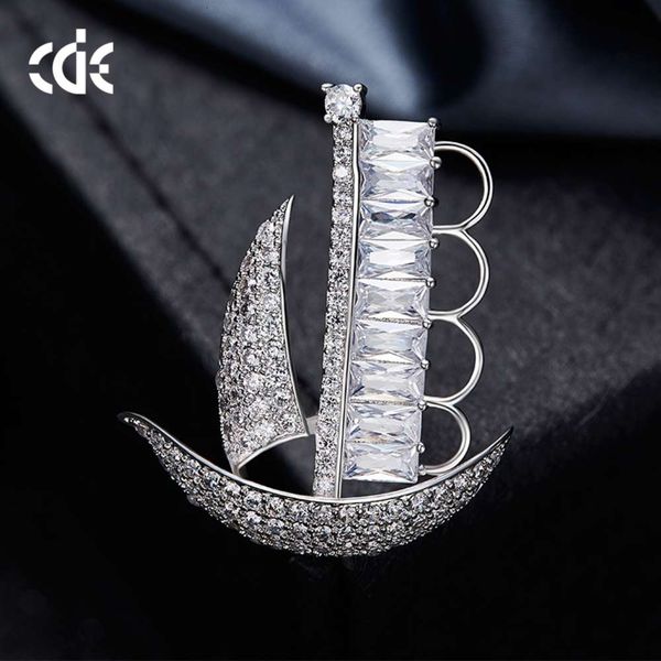 

sidel new sailboat brooch female fashion temperament suit accessories, Gray