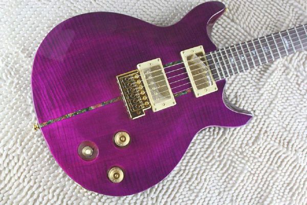 

2014 custom purple tiger clip shells electric guitar golden hardware guitar in stock lhgb
