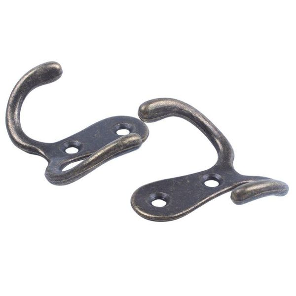 

robe hooks promotion 2 x screw hook retro metal double wall mount hanger coat antique bronze for hats