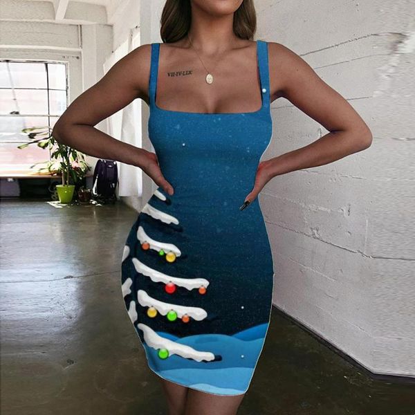 

casual dresses kyku christmas women year ladies tree sundress blue 3d print womens clothing summer short boho, Black;gray