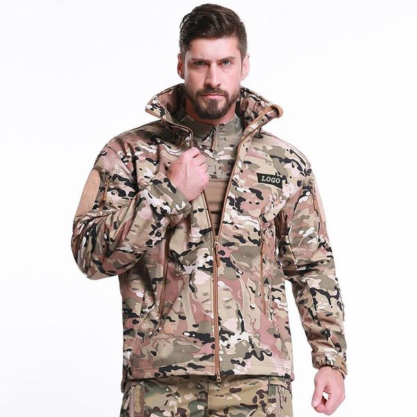 

men's jackets custom logo latest designs waterproof windbreaker tactical military army camo jacket for men, Black;brown