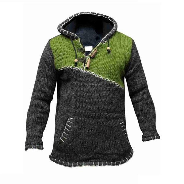 

men's sweaters fashion contrast stitching sweater long-sleeved hooded plus size pullover streetwear mens oversized, White;black