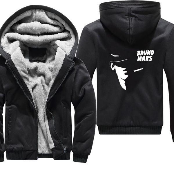 

men's hoodies & sweatshirts bruno winter thickened warm coat men casual fashion camouflage zipper fleece long sleeve jacket, Black