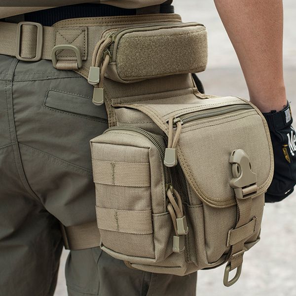 Taktische Molle Drop Bein Tasche Wasserdicht Männer Militär Taille Pack Outdoor Wargame Armee EDC Fanny Pack Jagd Radfahren Zubehör