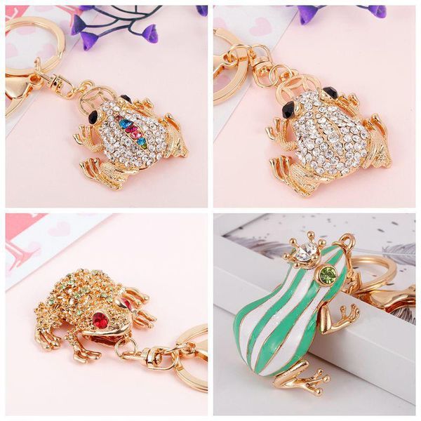 

keychains fashion diamond crown frog keychain pendant ladies bag alloy car, Silver