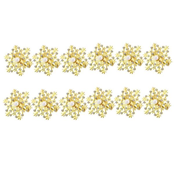 

napkin rings 12 pieces snowflake christmas ring buckle rhinestone pearl holder for table decor