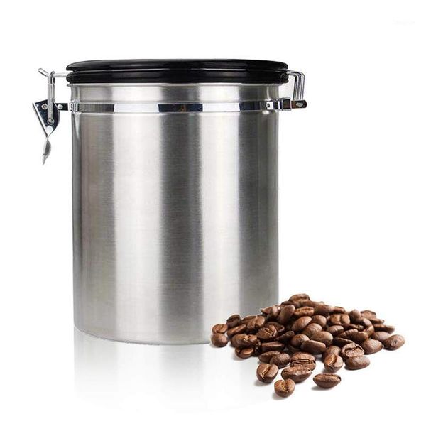 

storage bottles & jars coffee flour sugar stainless steel container kitchen canister vacuum co2 valve large 64.6 oz