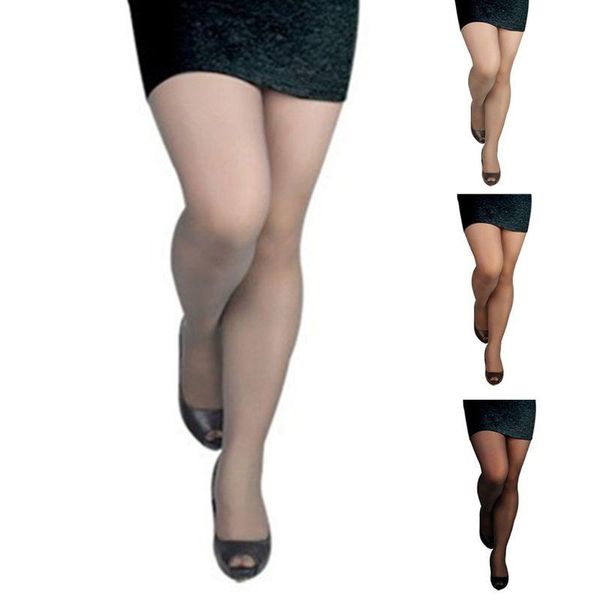 

socks & hosiery q6pb women plus size 15d high stretch pantyhose waist summer ultra thin sheer tights stocking seamless solid color slim, Black;white