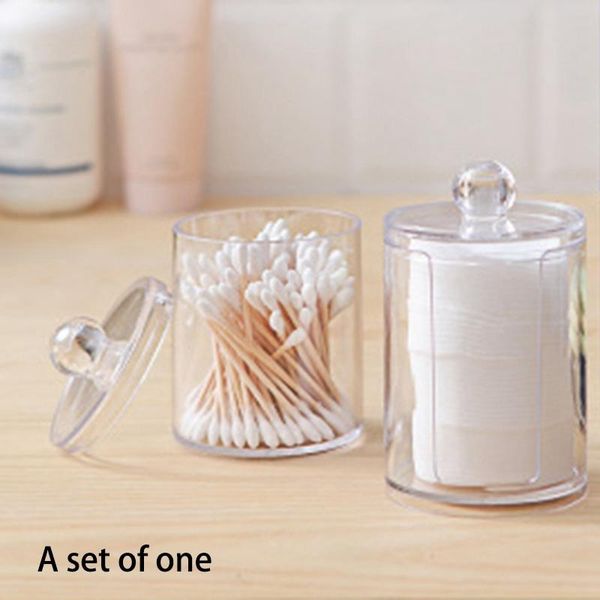 

4pcs portable round jars for cotton pad container cosmetic organizer makeup jewelry storage box holder home boxes & bins