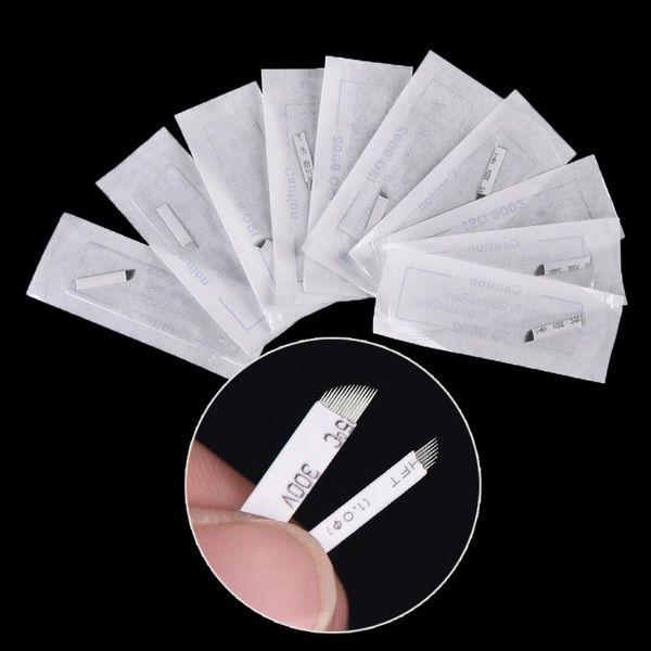 

tattoo needles 10pcs microblading tebori blades permanent makeup needle 7 9 11 12 14 pins manual eyebrow