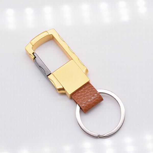 

car keychain mens car key chain key chain creative key holder keyring metal ring auto accessories, Slivery;golden