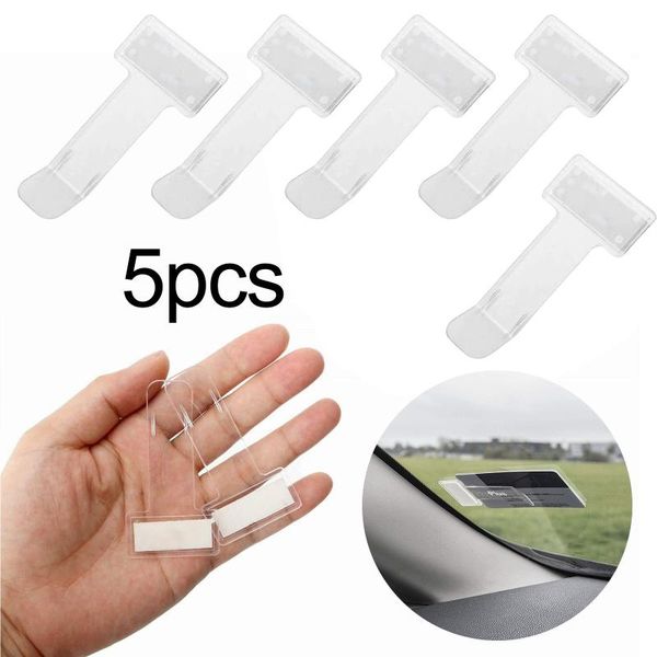 

car organizer 5pcs windshield auto fastener accessories temporary parking business card clips transparent voucher clip drop