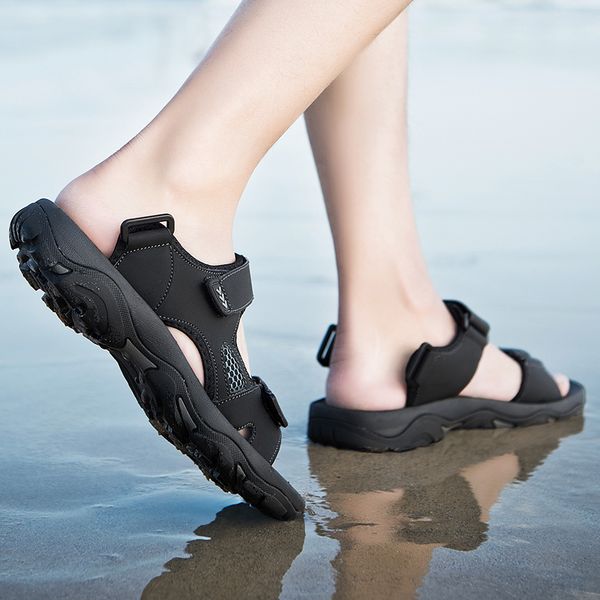

2021 fashion platform large size sandals cross-border spring and summer mens womens sandal outdoor casual beach shoes men 39-44 code, Black