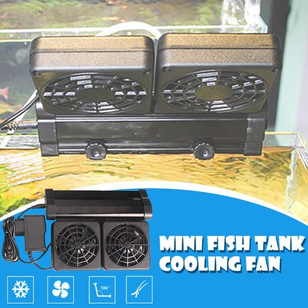 

decorations 12mm black aquarium cooling fans cold wind chiller adjustable water cooler 2 fan heads